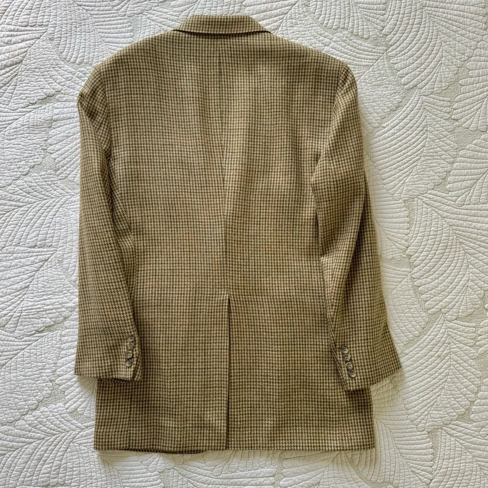 Men's Jos. A. Bank Wool Blend Tan Houndstooth Suit Jacket- 41L